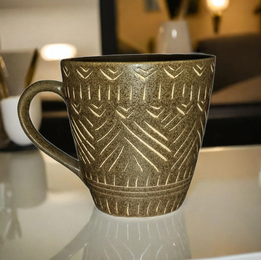 Tribal Brown Coffee Mug - 320 ML